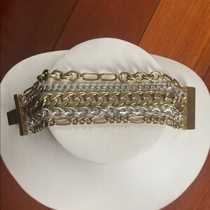 Vintage KR by Silpada Brass and Silver Chain Bracelet